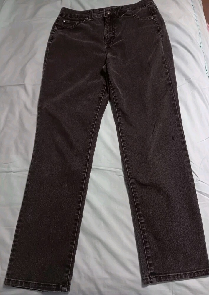 Gloria Vanderbilt Womens Adrianne Slim Stretch Black Denim Jeans Size 10 30x29