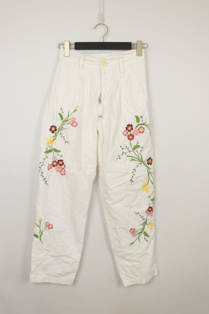 Vintage HIGH USE Claire Campbell Floral Embroidered Wide-Leg Pants Size 2 / W26