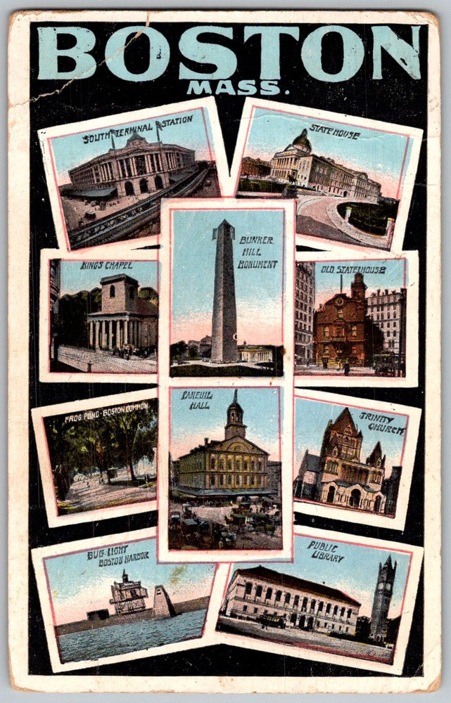 Antique Postcard Faneuil Hall State House Boston, MA 1910s