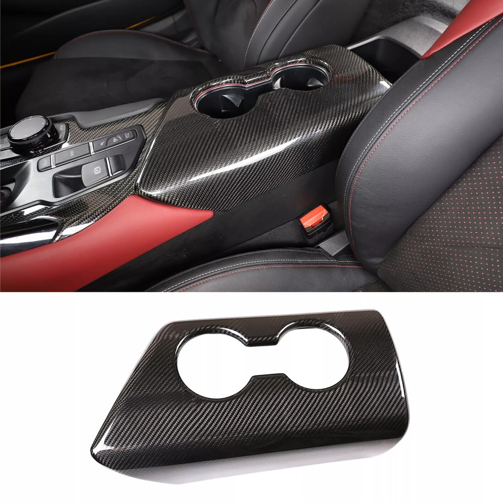 Dry Carbon Fiber Center Console Cup Holder Panel Cover For Toyota Supra 2019-25