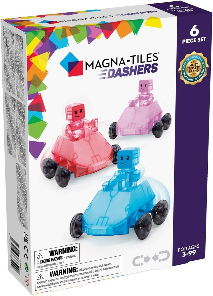 MAGNA-TILES Dashers 6-Piece Magnetic Construction Set, The Original Magnetic