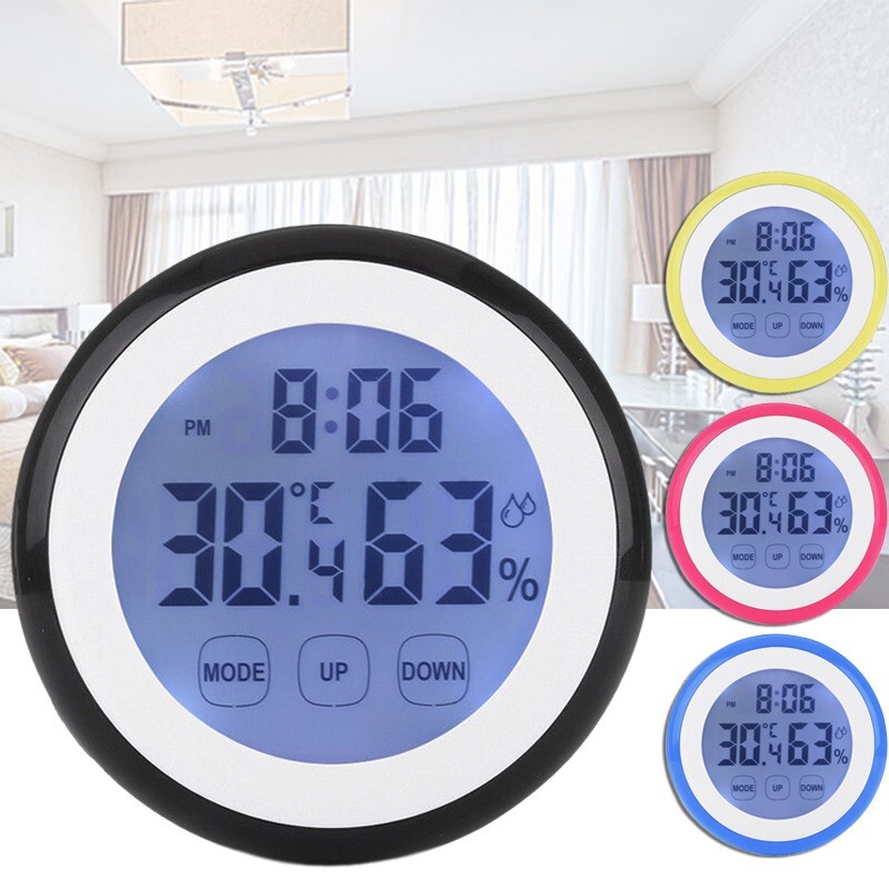 Thermometer Indoor Digital LCD Hygrometer Temperature Humidity Alarm Clock