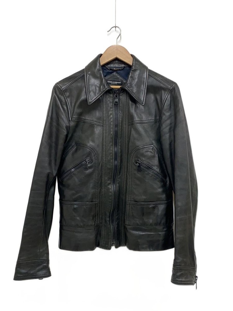 Dolce Gabbana Leather Jacket Blouson/48/Sheep Leather/Blk/Plain 11201