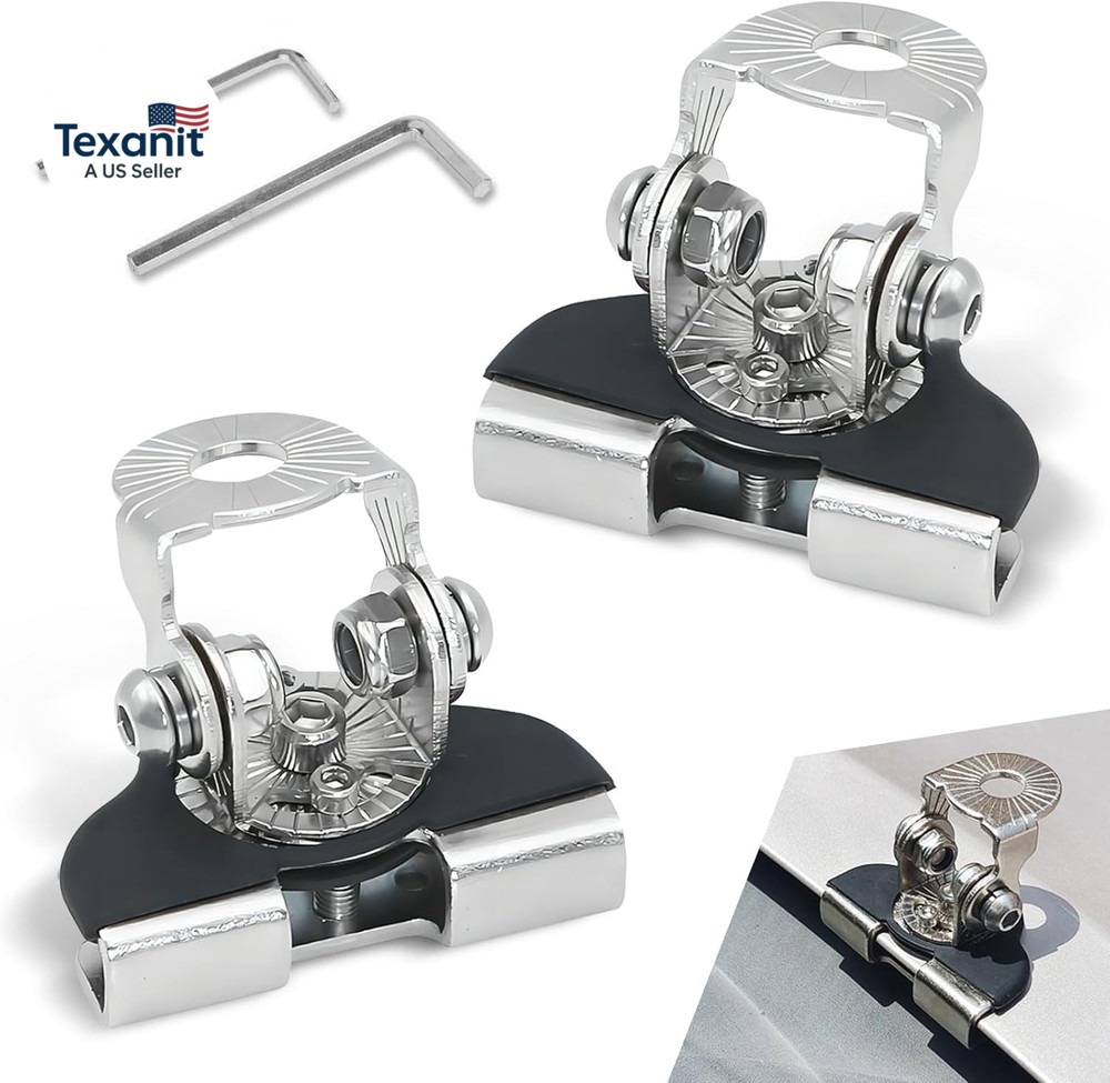 2 PCS Car LED Light Bar Mounting Brackets, Mental Adjustable Ditch Light Bracket