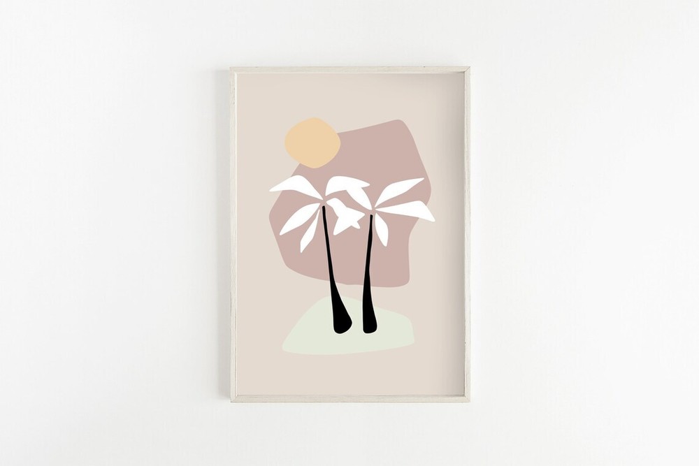 Minimal Mid Century Modern Palm Tree Poster Premium Quality Choose your Size