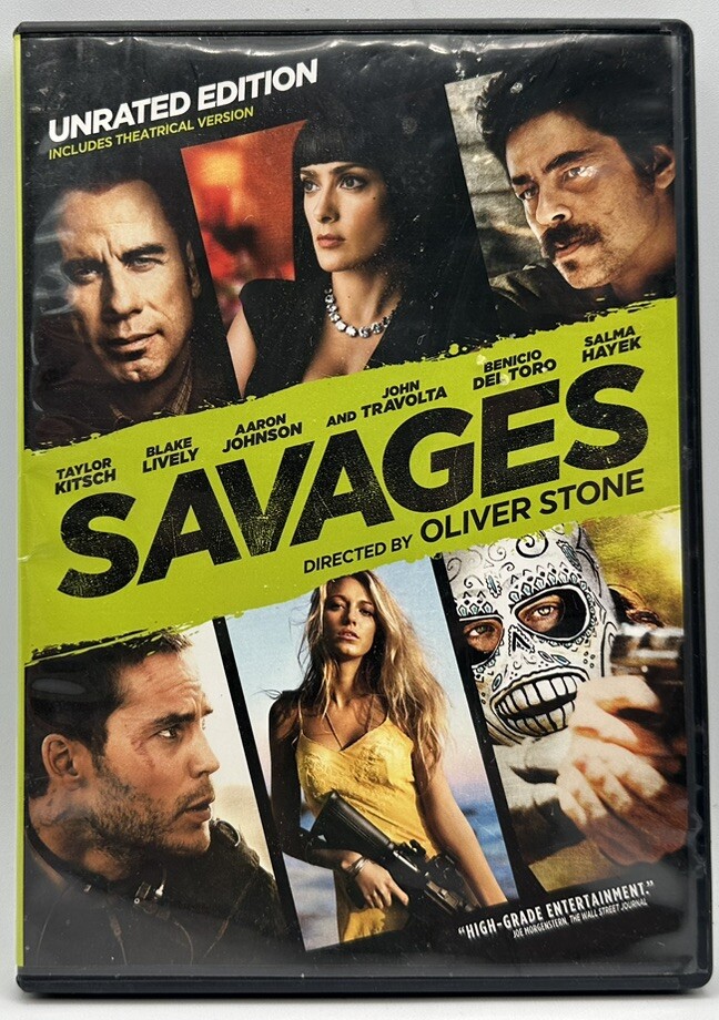 Savages DVD John Travolta Blake Lively Aaron Johnson Free Shipping 2012