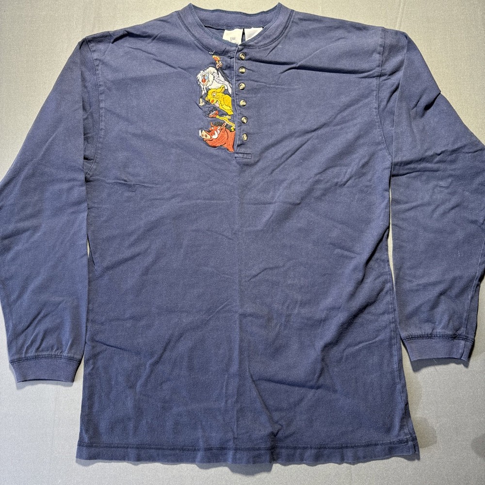 Disney The Lion King Long Sleeved Shirt Size L Embroidered Simba Vintage 90s
