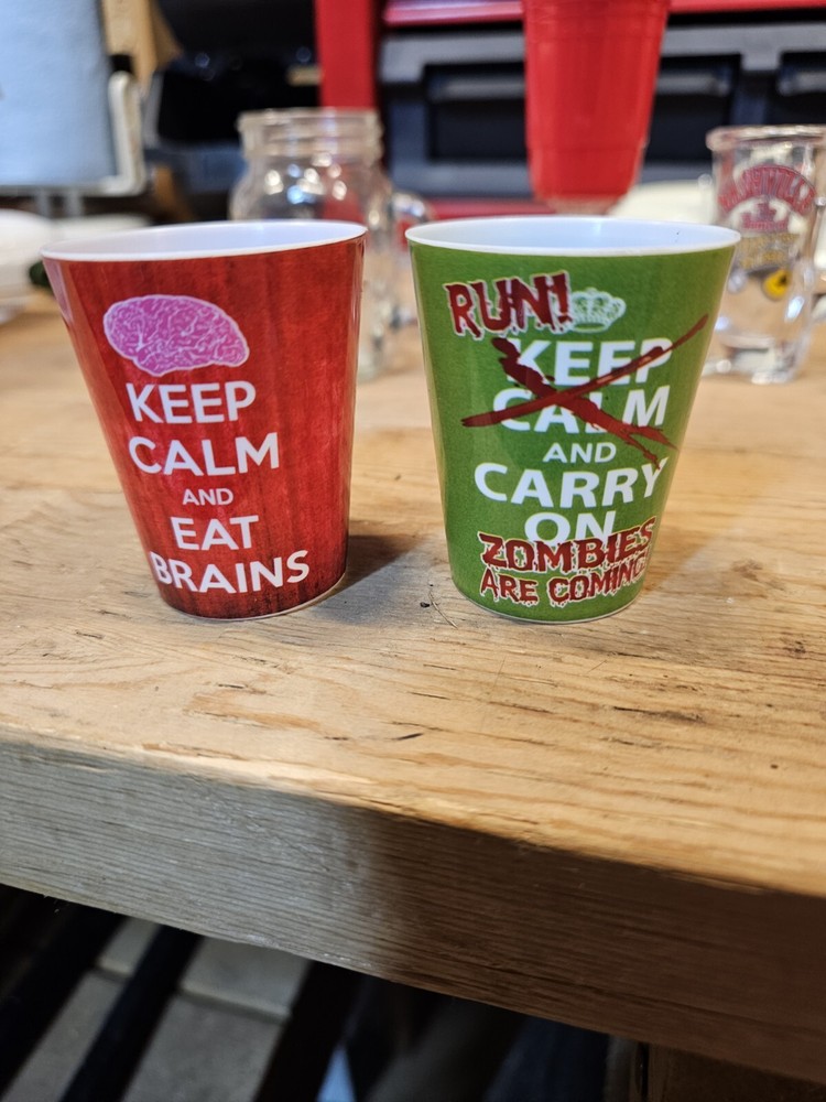 Plastic Zombie Shot Glasses Good Condition Fun Clean, New, Open Box