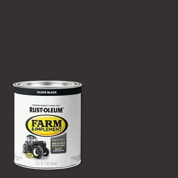 Rust-Oleum Black Enamel Paint 1 Qt 2 Pack Tractor Trailer Metal Wood Durable