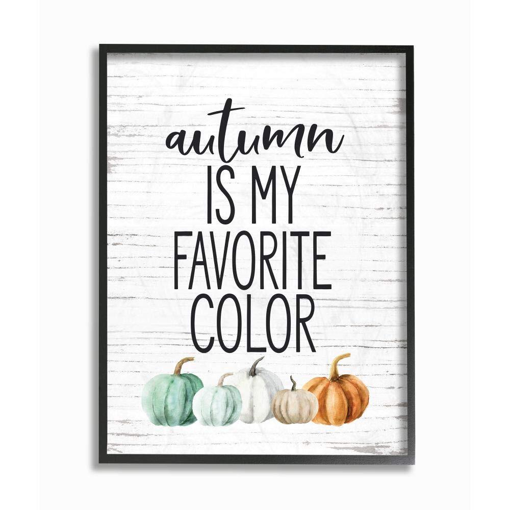 Autumn Fall Seasonal Word Design Framed, 16 x 20, Multi-Color