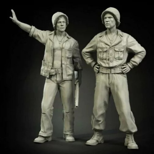 Unpainted 1/35 US Tank Crew WW2 WWII Resin Figure Model Kit Unassembled