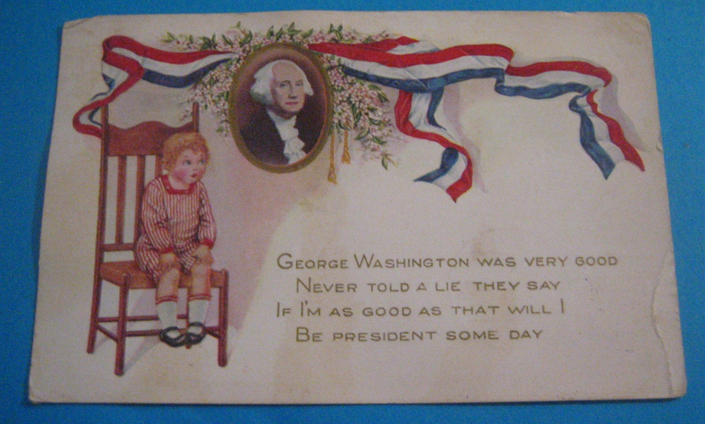 Vintage Patriotic Americana Postcard  George Washington Whitney Made
