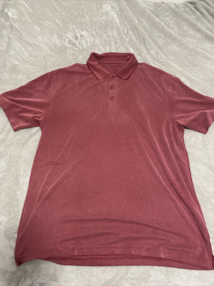 Bugatchi Uomo Polo Shirt Mens XL Extra Large Red Short Sleeve