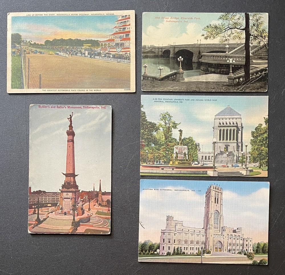 Indianapolis, Indiana Vintage Postcard Lot ￼