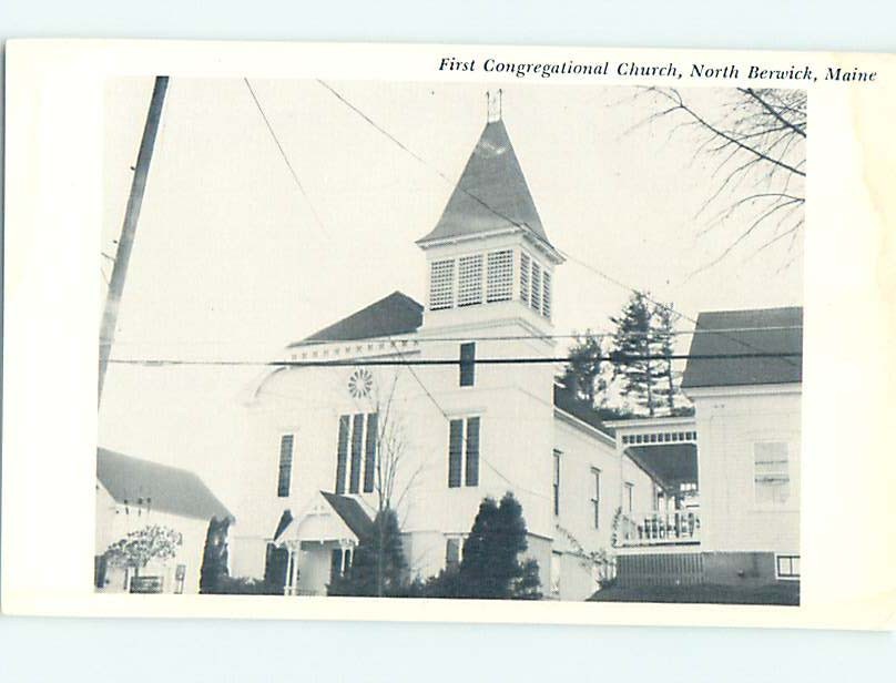 Pre-1980 CHURCH SCENE North Berwick Maine ME L3324@