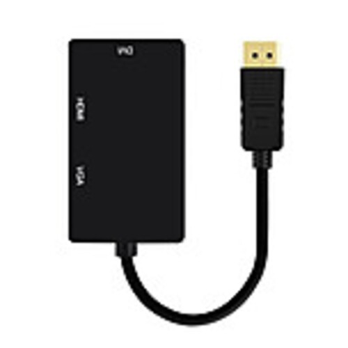 4XEM 3-in-1 DisplayPort to HDMI DVI VGA Adapter Cable 6 Inch