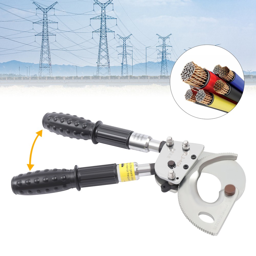 Ratchet Cable Cutter Ratcheting Wire Cutting Tool Retractable Cut up to 300mm2