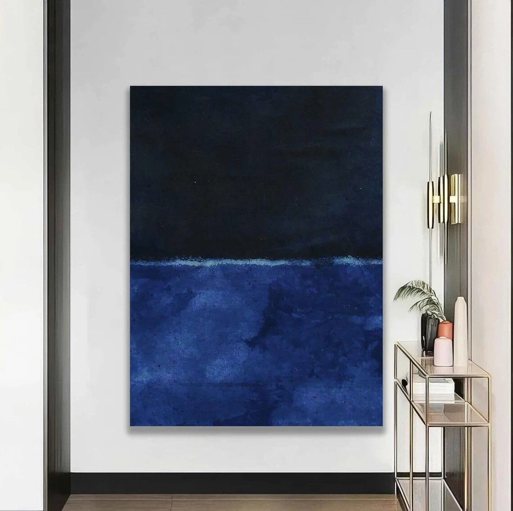 Modern Abstract Mark Blue Rothko Paint Unframed Canvas Print Australian Wall Art