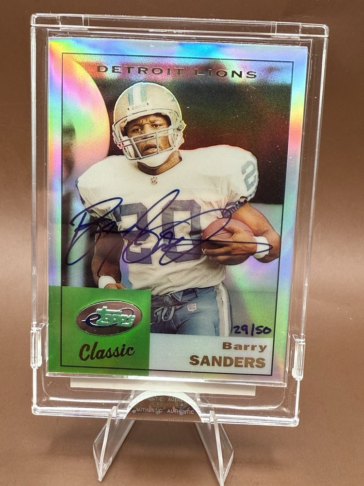 2002 eTopps Classic - Barry Sanders Auto - Hand Numbered Autograph  29/50