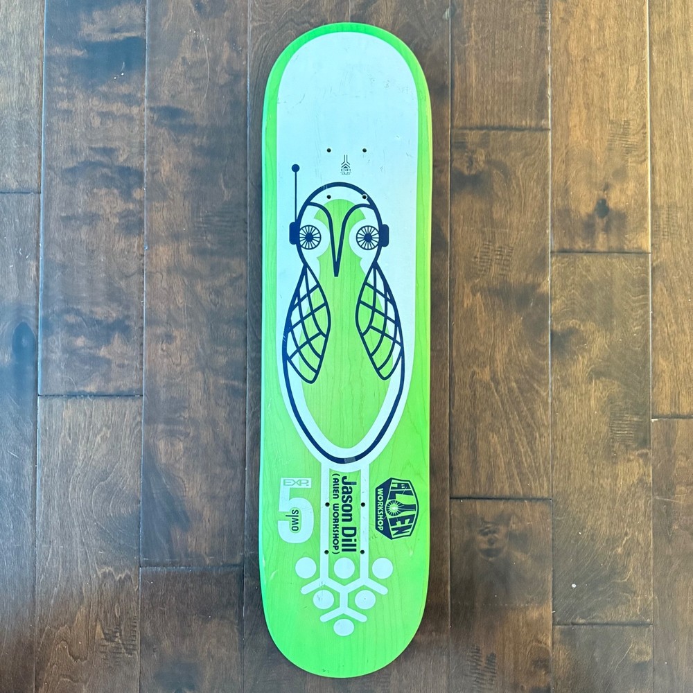 Vintage Alien Workshop Skateboard Deck Jason Dill 5 Owls Edition Don Pendleton