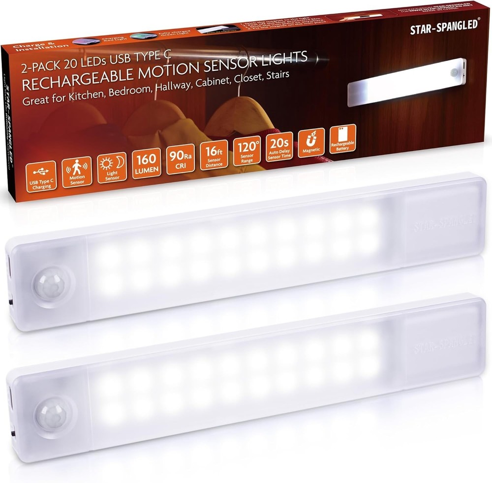 2Pack LED under Cabinet Lighting Dimmable under Cabinet Lights with USB Powered