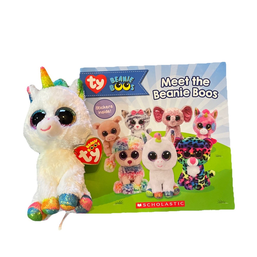 Meet the Beanie Boos TY BOOK SCHOLASTIC Paperback & Unicorn Pixy Stuffed Plush