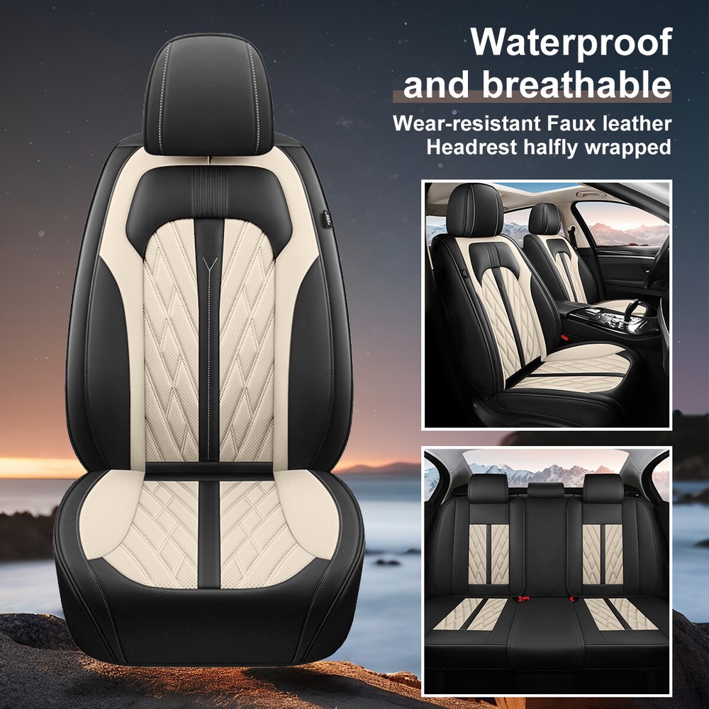 Car Seat Covers Faux Leather Full Set Protector Pad For VOLVO XC70 2003-2016