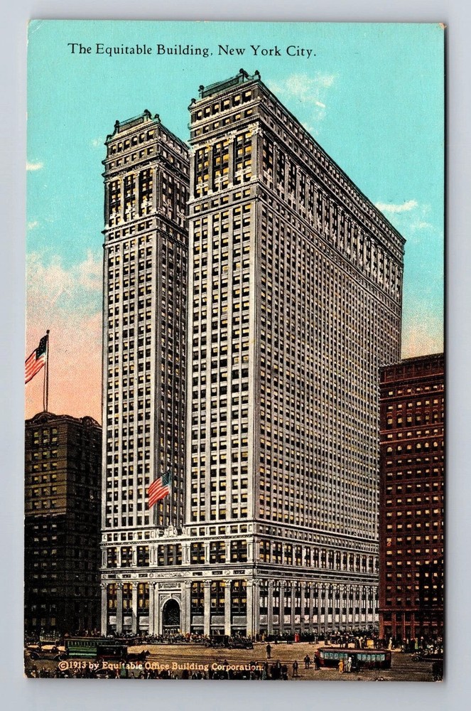 New York City NY, Equitable Building, Antique Vintage Souvenir Postcard