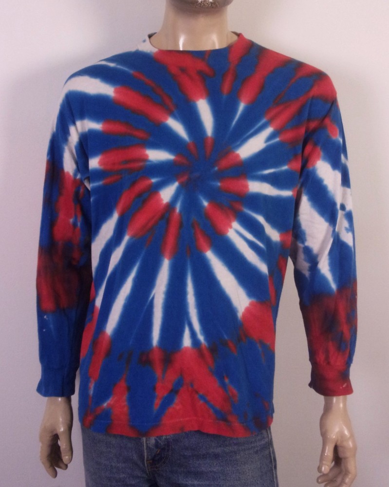 vintage 90s single stitch All Sport Tie Dye T-Shirt Long Sleeve USA sz L