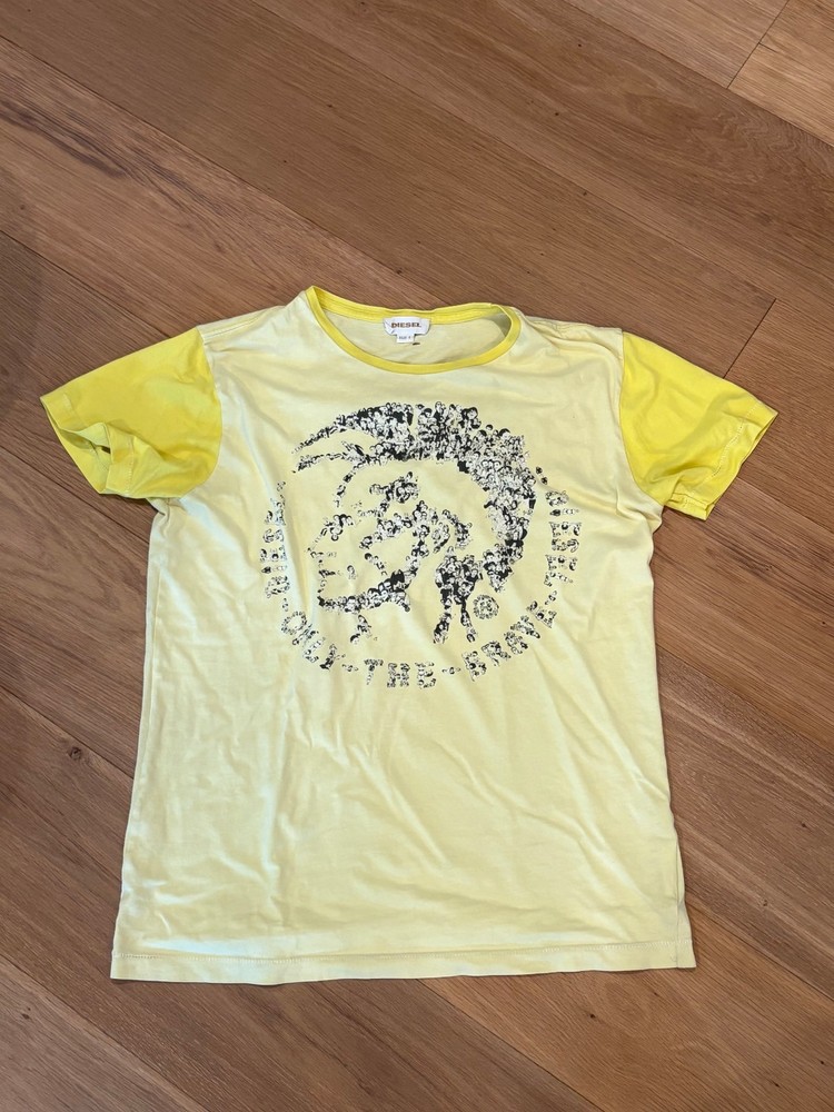 Vintage Diesel Yellow Ringer T Shirt Men's Large