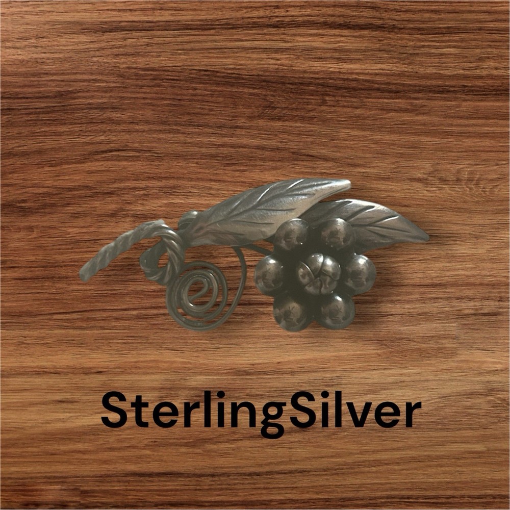 Vintage Sterling Silver Flower Brooch