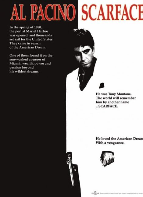 Scarface Mini Poster Featuring Al Pacino as Tony Montana