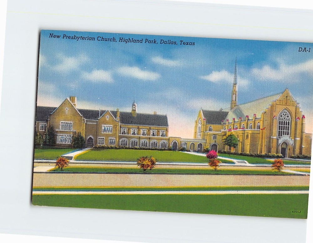 Postcard Presbyterian Church Highland Park Dallas Texas USA