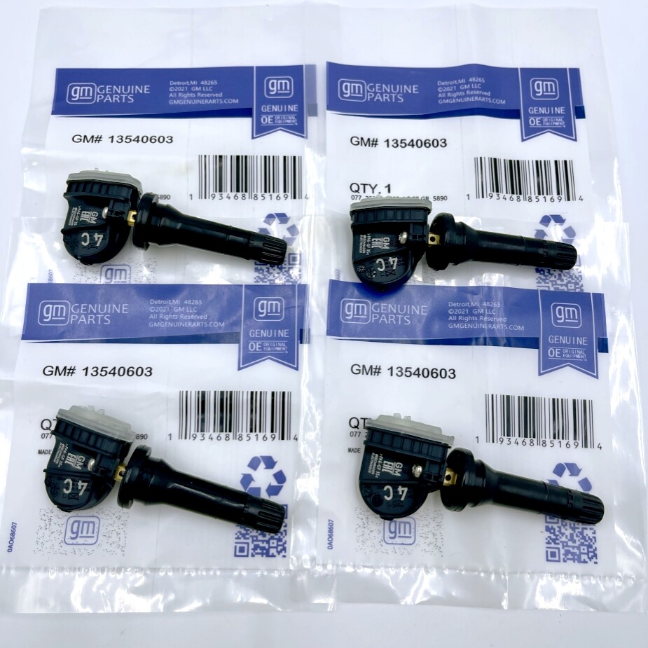 4x OE 13540603 TPMS Sensors 433MHz for Chevy Buick Cadillac