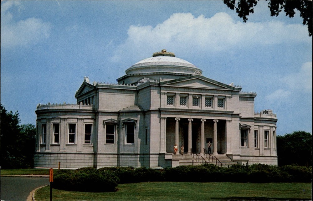Blackstone Memorial Library Branford Connecticut ~ 1950-60s vintage postcard