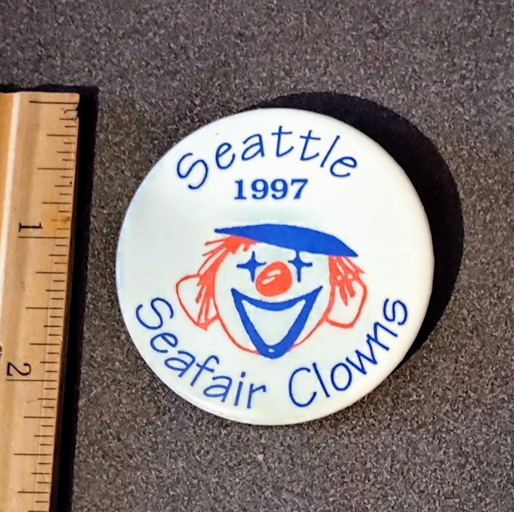 1997 Seattle Washington Seafair Clowns Vintage Collectible Button Pinback Pin