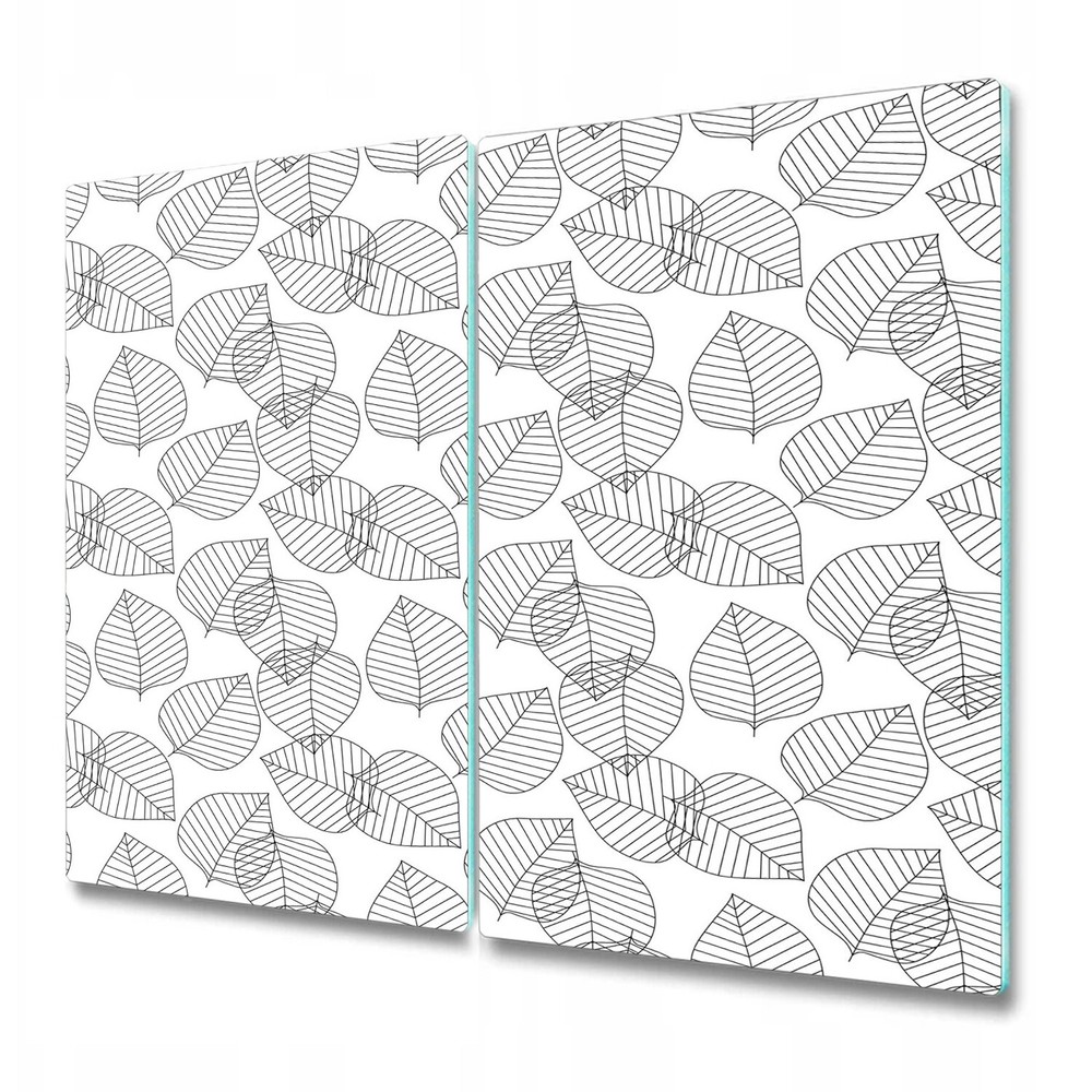 Glass Chopping Cutting Board Geometrical leaves Accent Leaf Foliage Minimalist