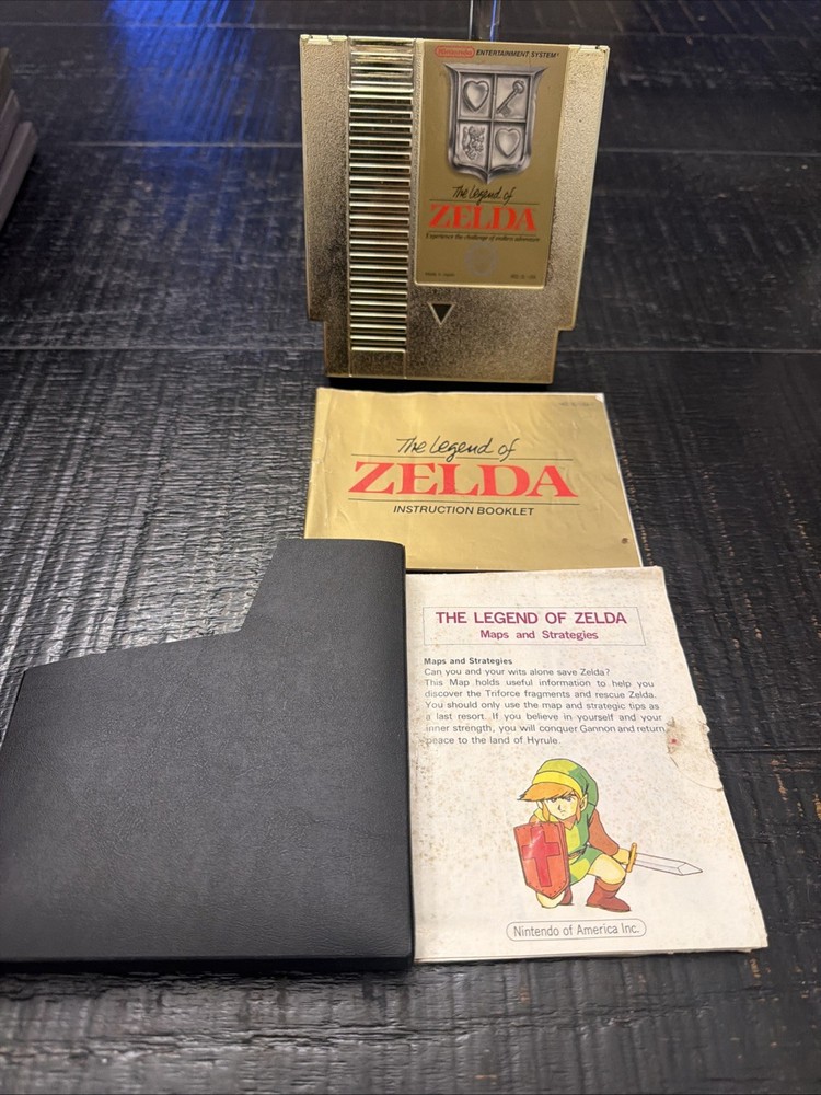 The Legend of Zelda (Nintendo NES 1987) - Manual & Map w/ Sleeve