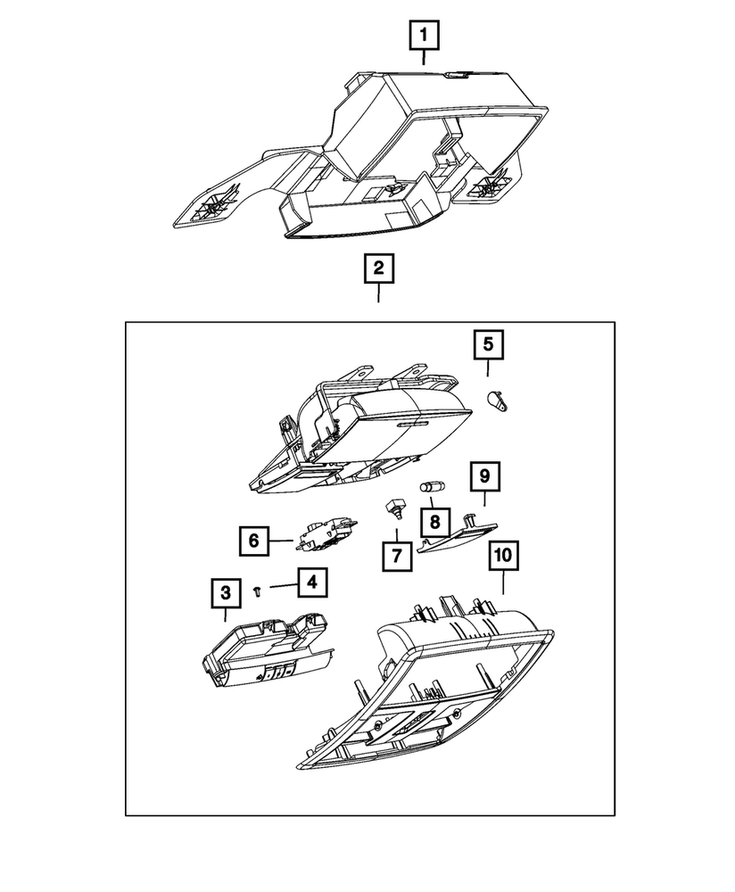 Genuine Mopar Overhead Console 1AR29DX9AB