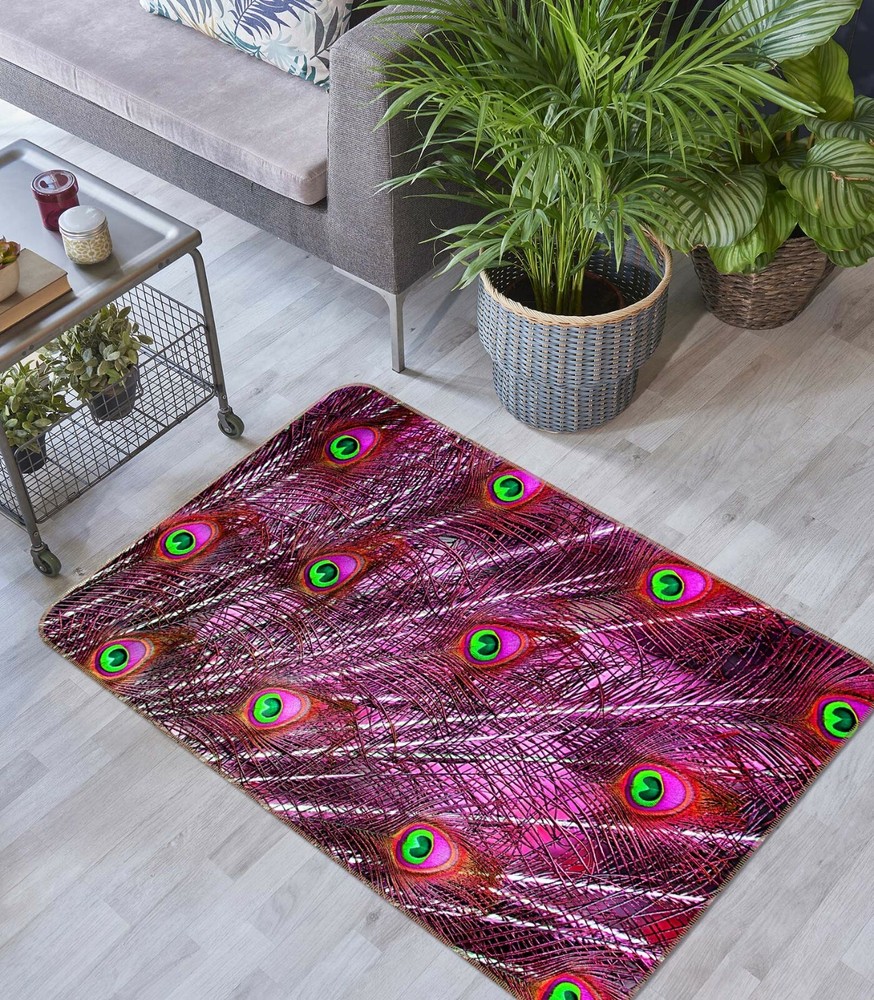 3D Pink Peacock Feathers O3172 Animal Non Slip Rug Mat Elegant Photo Carpet Fay