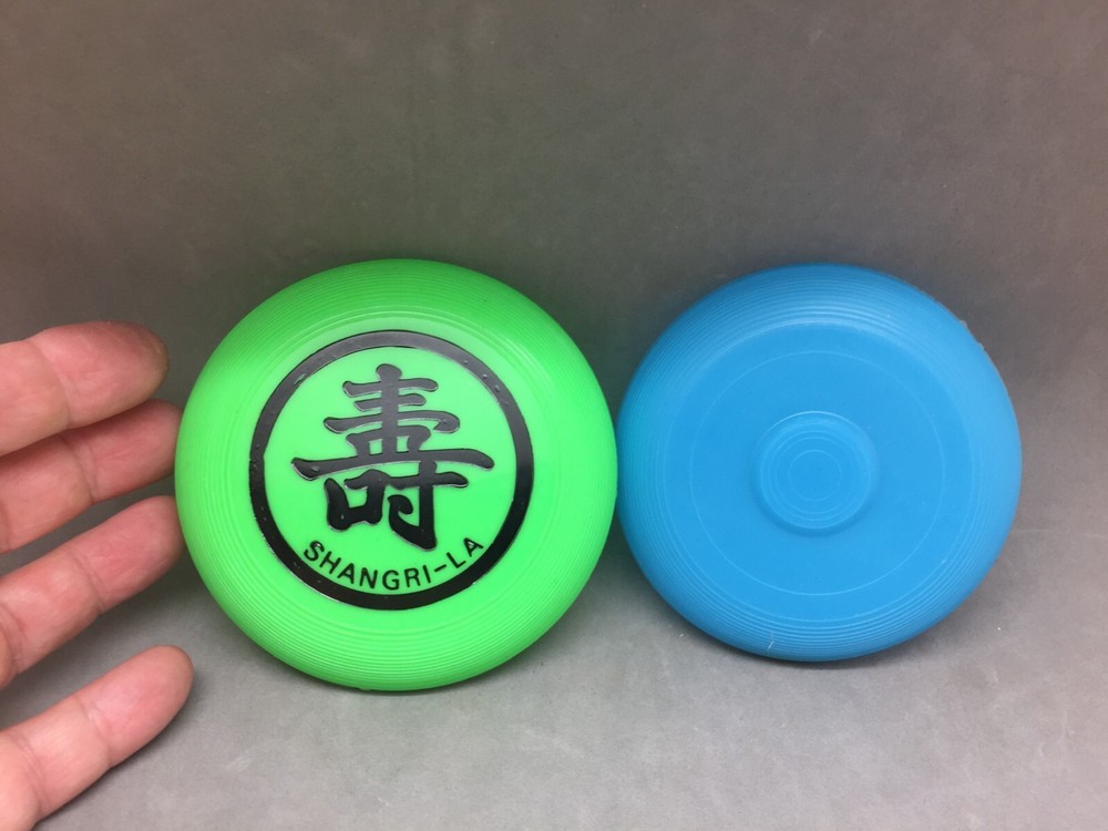 Vtg Mardi Gras Mini Frisbee Disc Krewe Shangri-La Glows UV & Blue Plain Lot