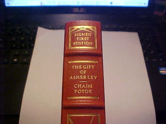 GIFT of ASHER LEV, CHAIM POTOK SIGNED FIRST EDITION 1990 FRANKLIN LEATHER
