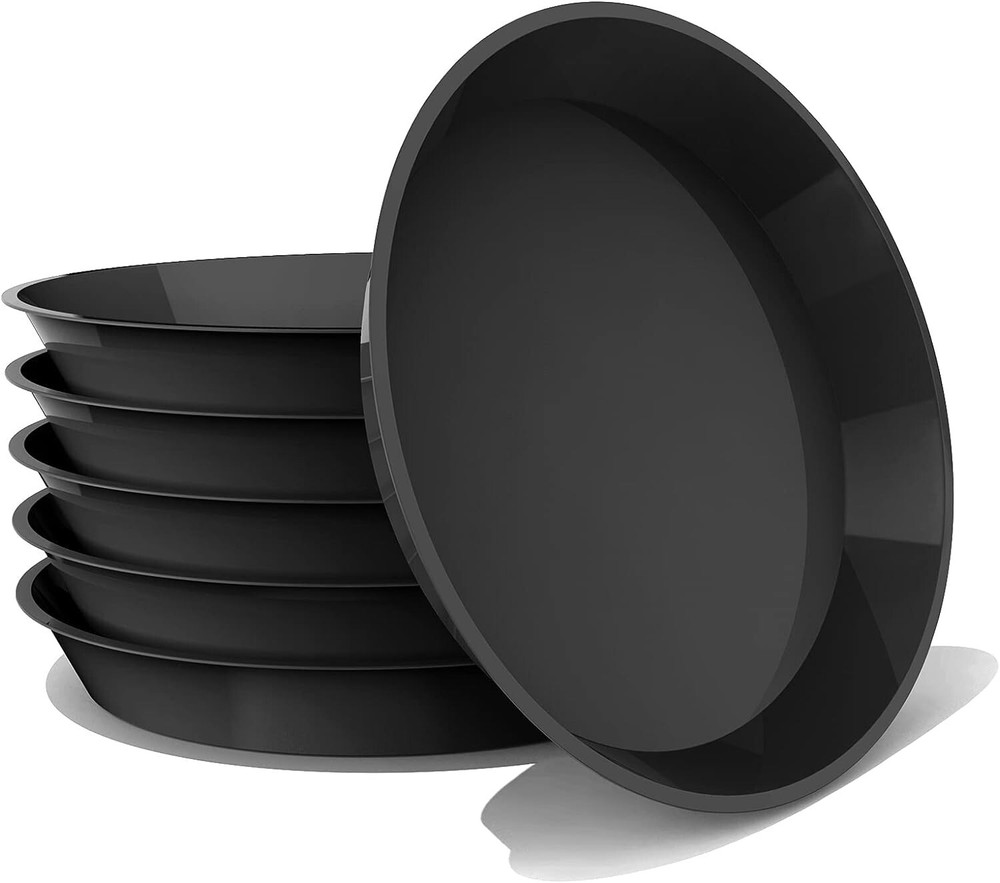 Versatile 6 Pack Plastic Plant Saucers 12-22 Inch for Indoor & Outdoor Plants