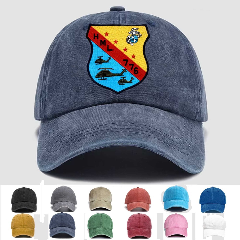Custom Embroidered Hat HML-776 Light Helicopter Squadron, Veteran Cap, Gift