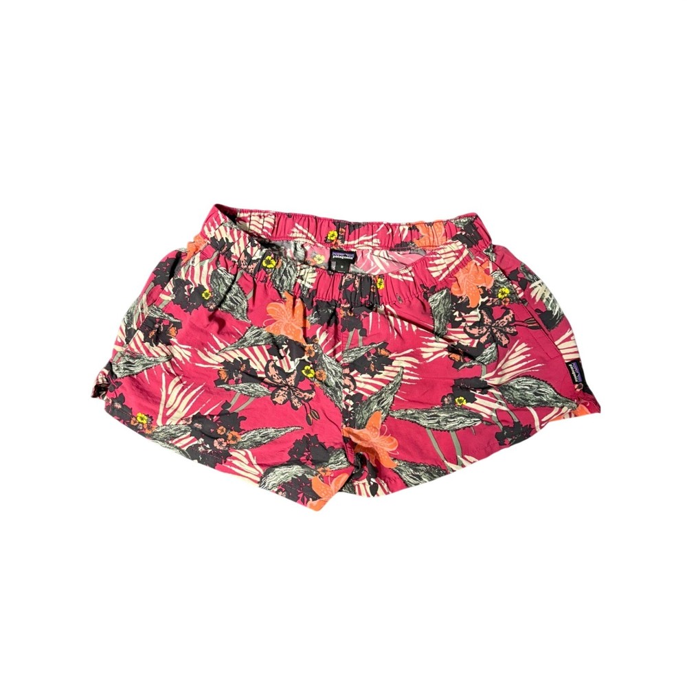 Patagonia Womens Baggies Shorts Pink Tropical Floral Print Size Medium 57059