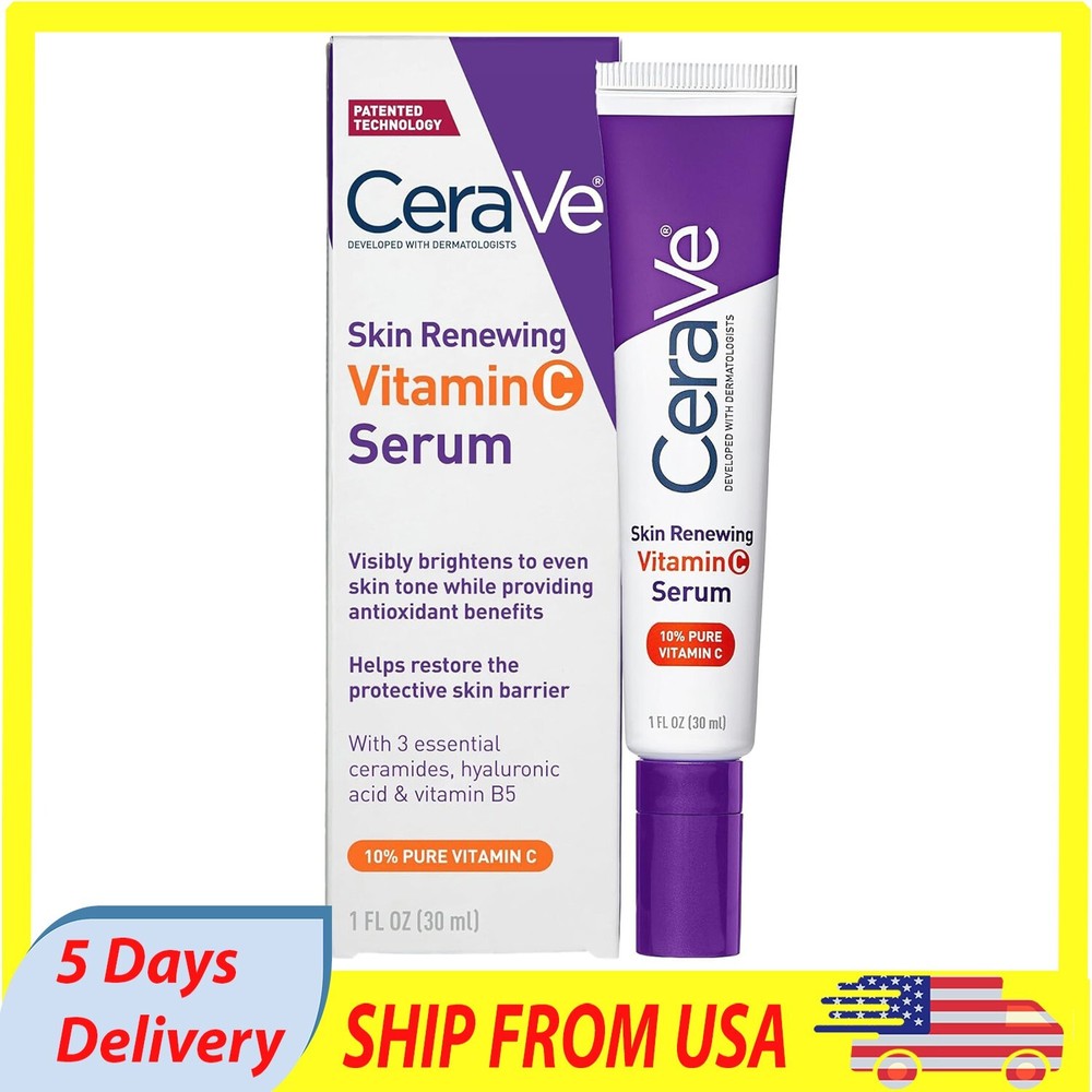 CeraVe Vitamin C Serum with Hyaluronic Acid for Skin Brightening 1 Fl. Oz