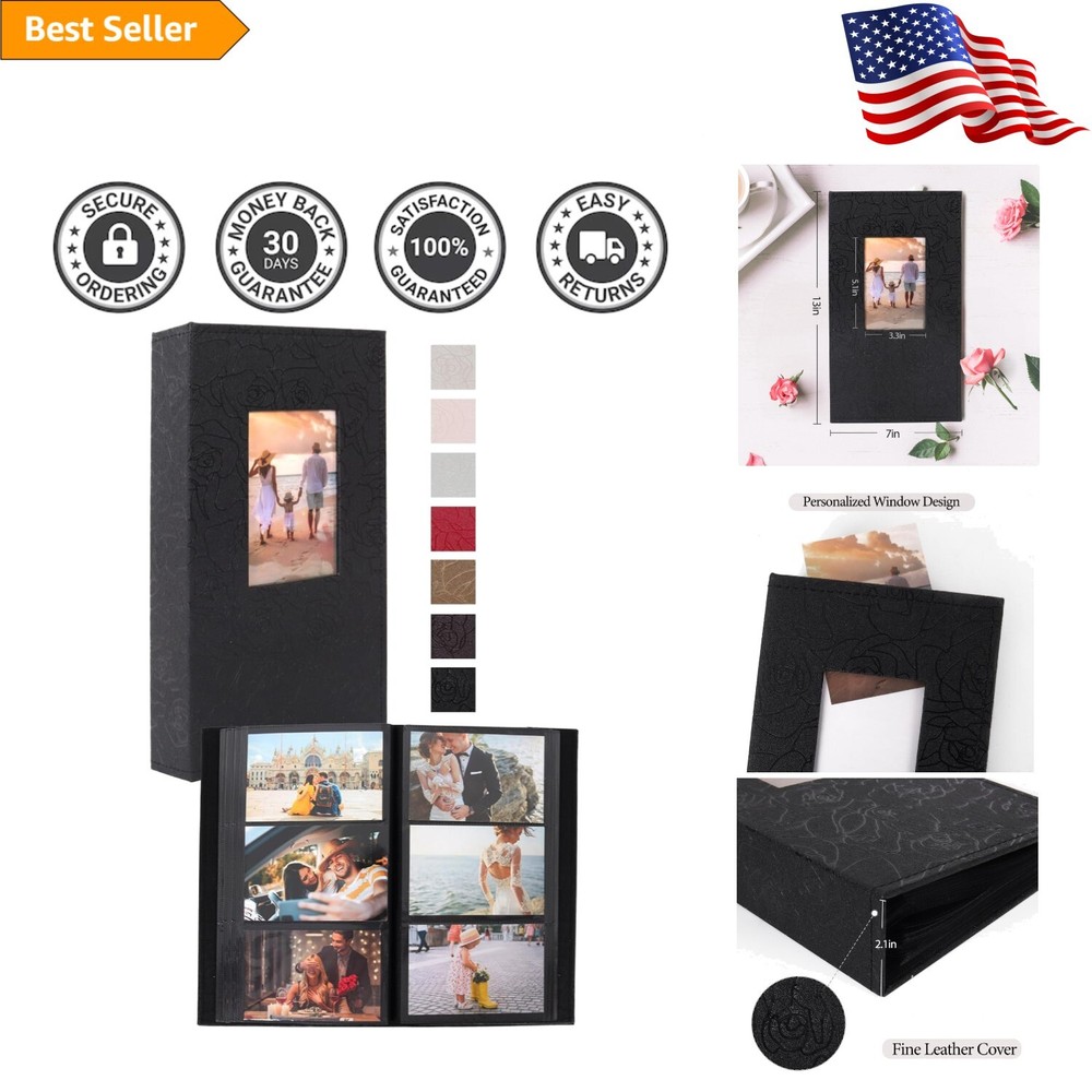 300 Pocket Leather Photo Album with Acid-Free Protection for Timeless Memories-image