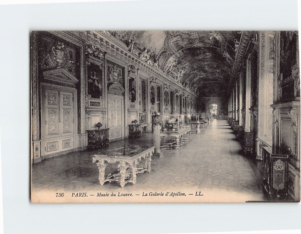 Postcard Galerie d'Apollon inside the Louvre Museum in Paris France
