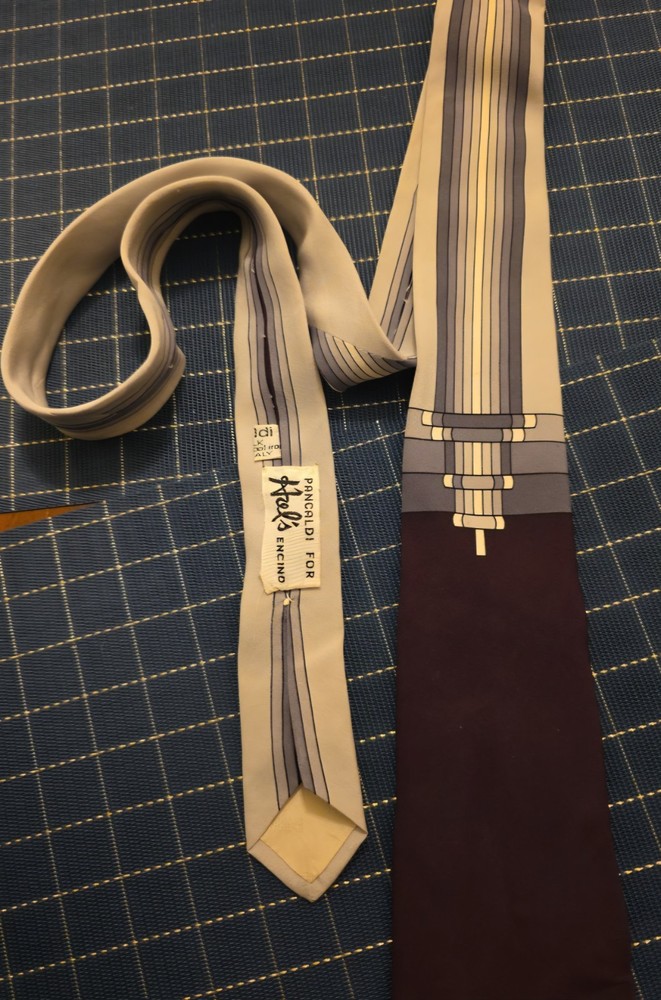 Vintage 1960s Italian Silk Necktie Panchaldi for Hal’s Encino Mid Century Modern