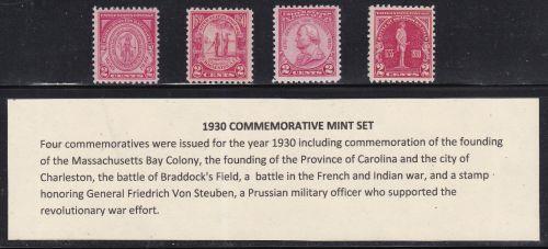 U S 1930 Commemorative Year Set (4 stamps) Mint Never Hinged